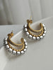 ARETE DOBLE CON CRISTAL BLANCO
