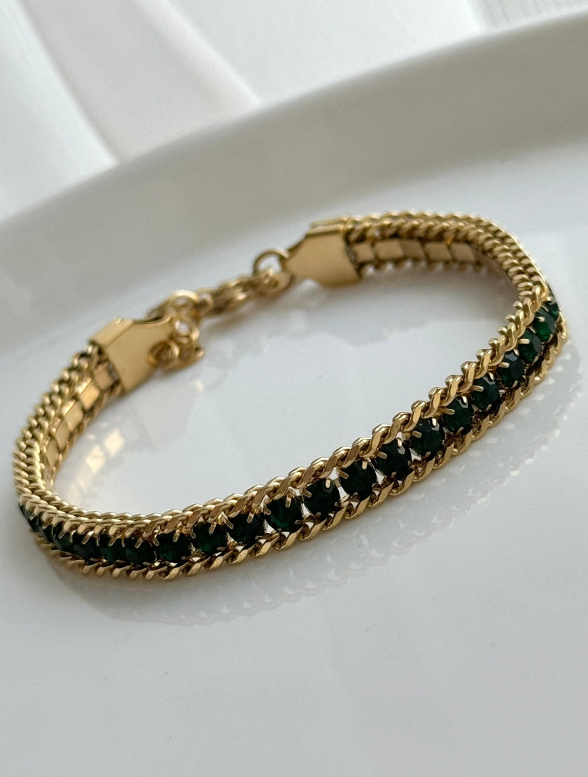PULSERA TENNIS CON CADENA