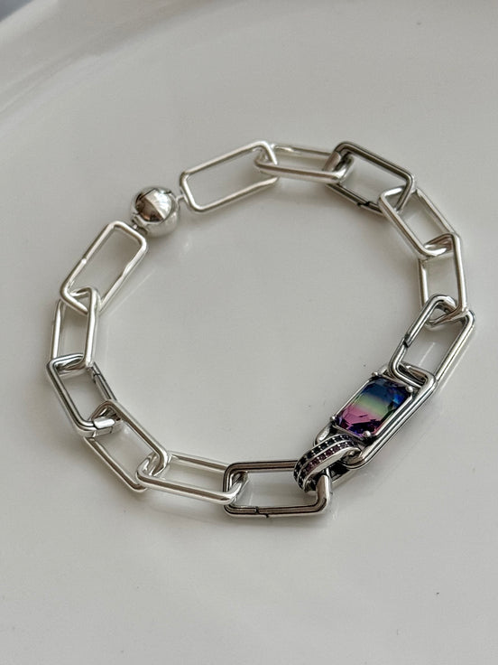 PULSERA ESLABÓN CON CRISTAL