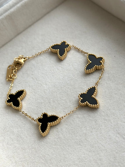 PULSERA MARIPOSAS NEGRO