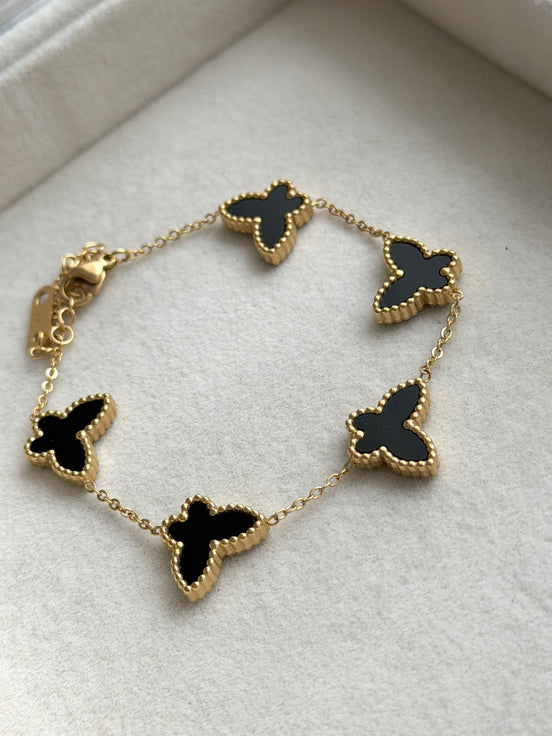 PULSERA MARIPOSAS NEGRO