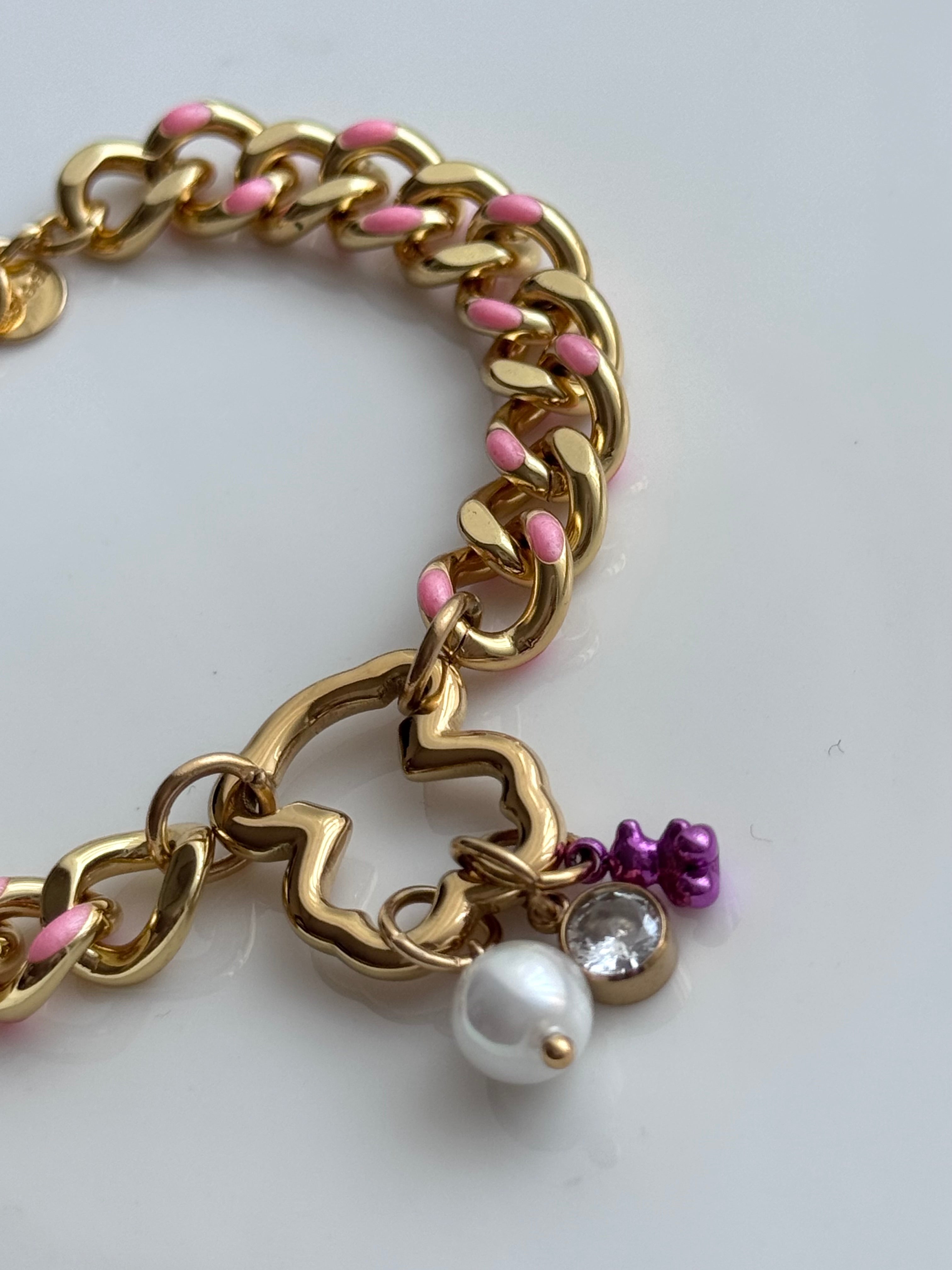 PULSERA CADENA ROSA