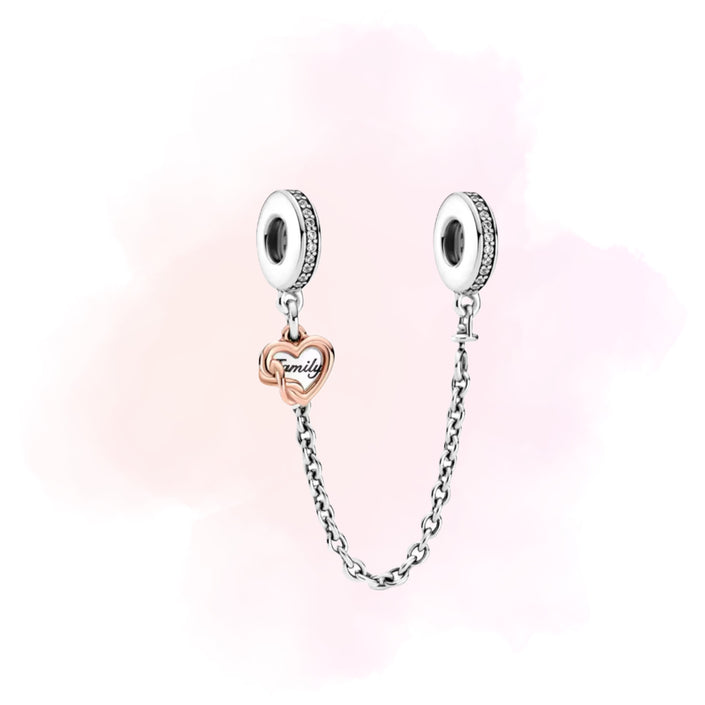 CHARM CON CADENA CORAZON ROSA