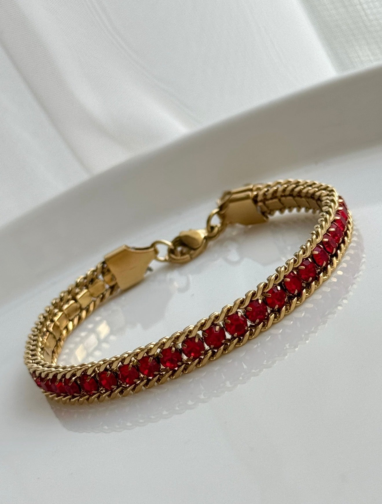 PULSERA TENNIS CON CADENA