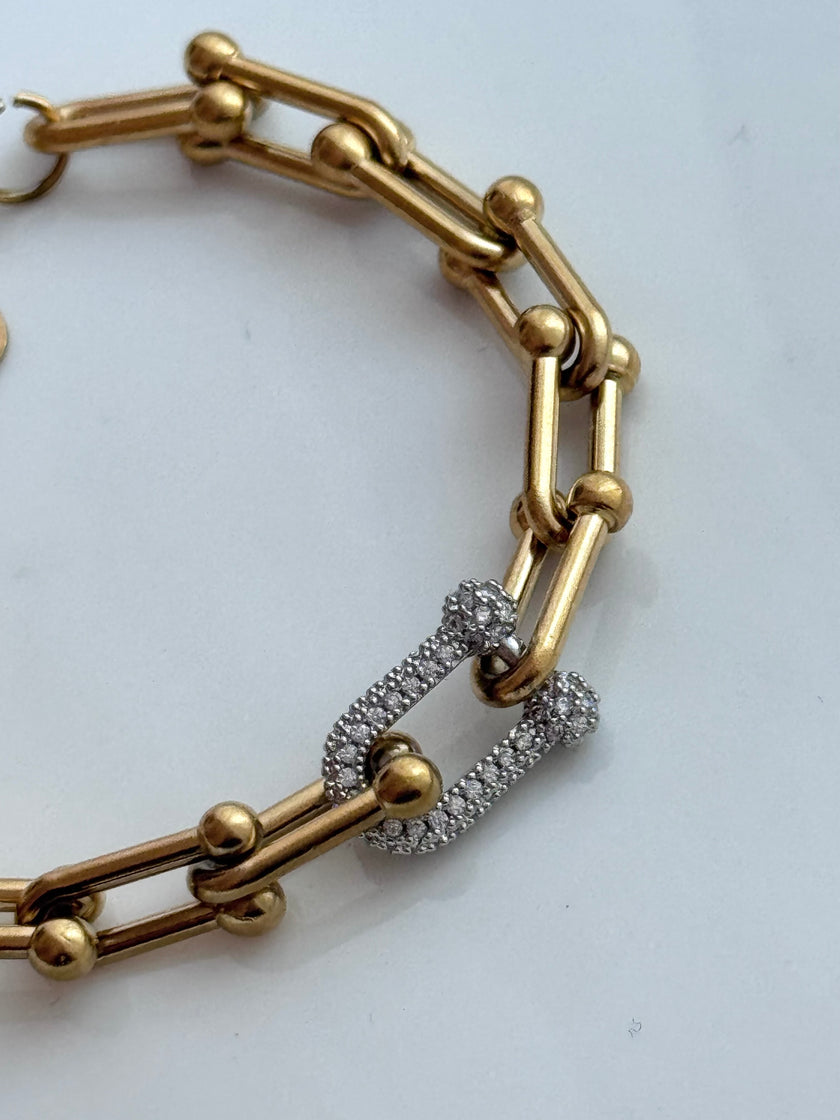 PULSERA ESLABÓN CON CRISTAL