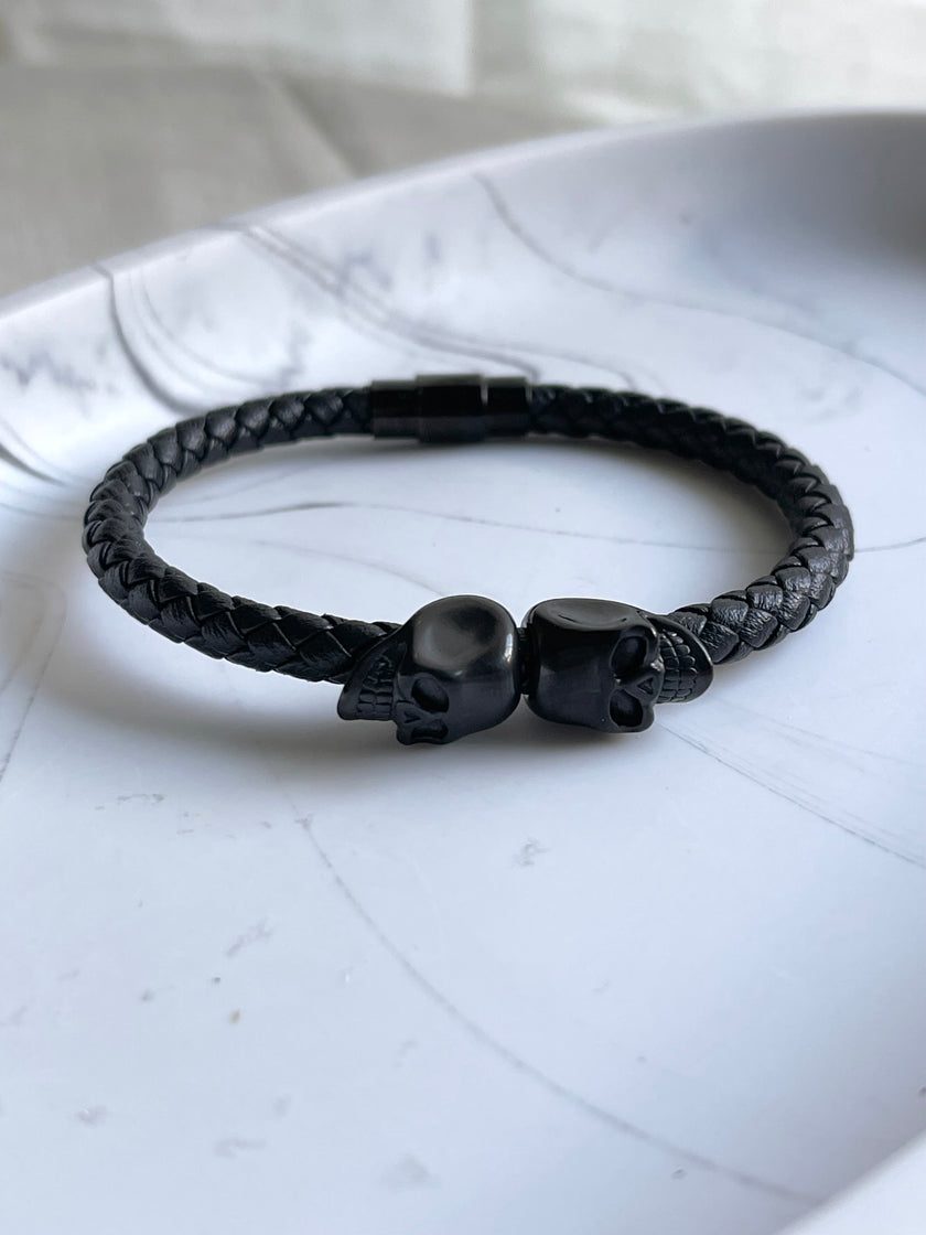 PULSERA DOBLE CALAVERA