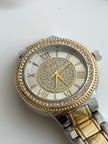 RELOJ BICOLOR CON CRISTAL