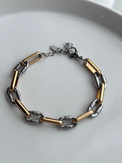 PULSERA ESLABONES BICOLOR