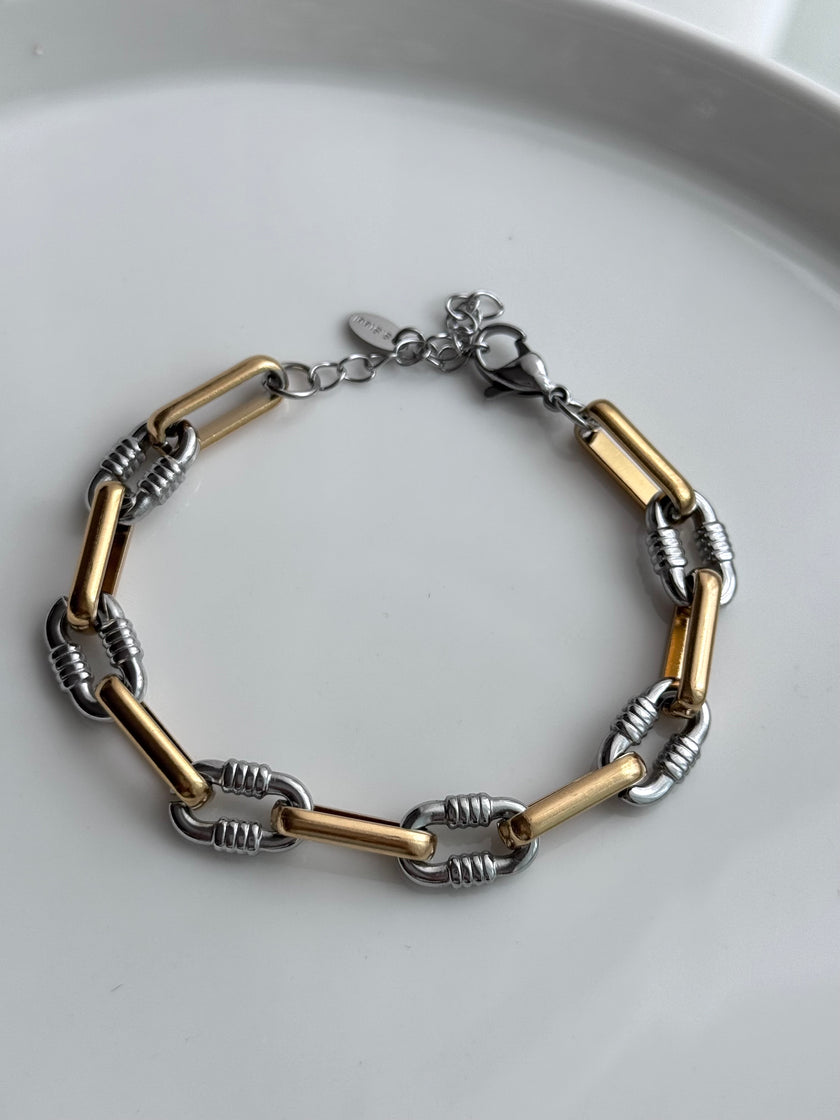 PULSERA ESLABONES BICOLOR