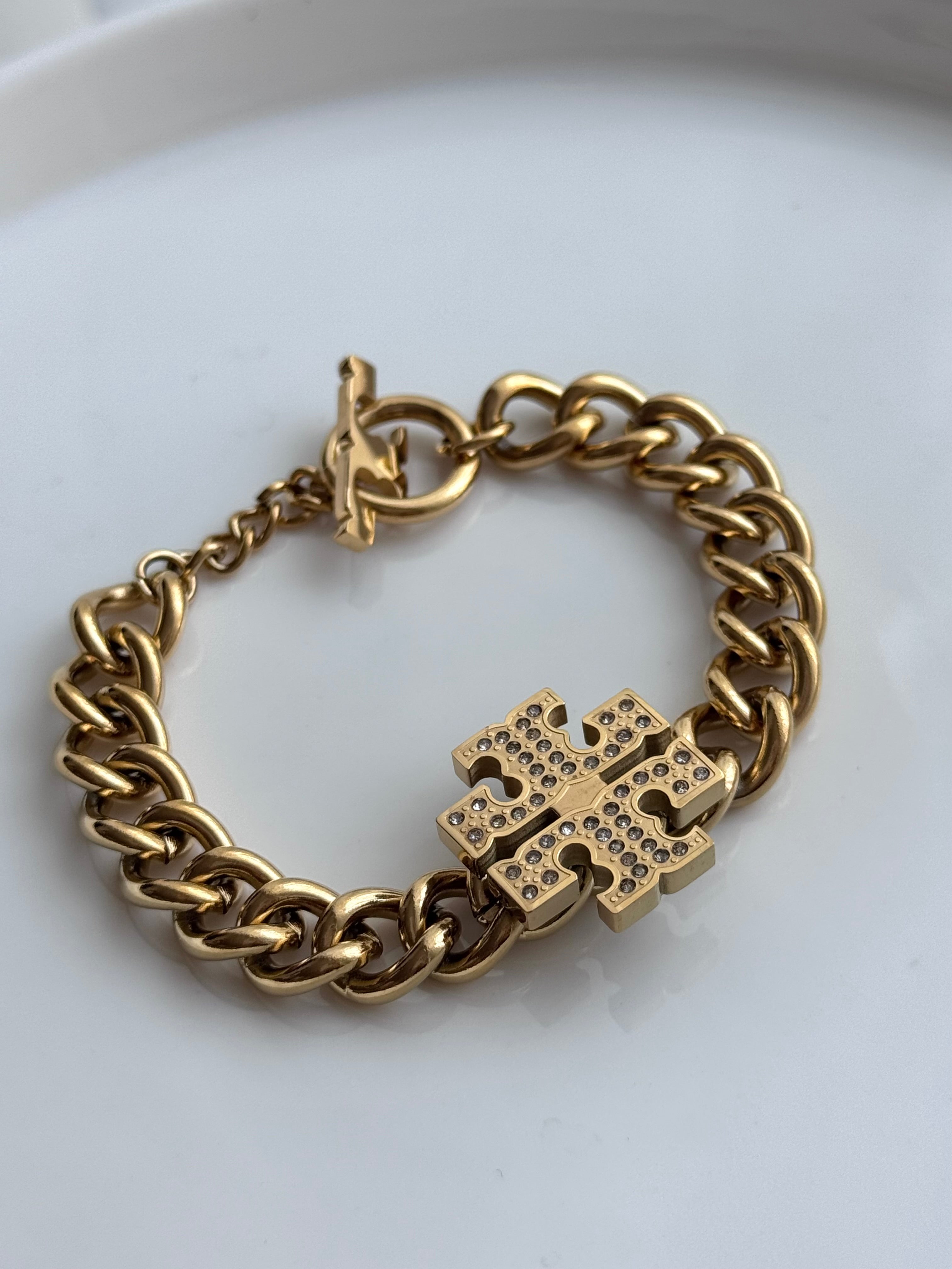 PULSERA DIJE TORY CON CRISTAL