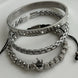 TRÍO PULSERAS CORONA PLATEADA