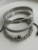 TRÍO PULSERAS CORONA PLATEADA