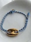 PULSERA ESLABÓN HILO AZUL