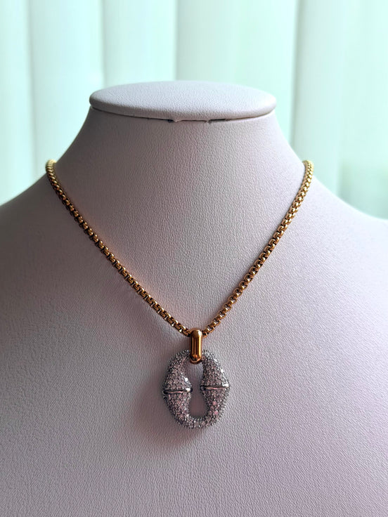 COLLAR ESLABON CON ZIRCONIA