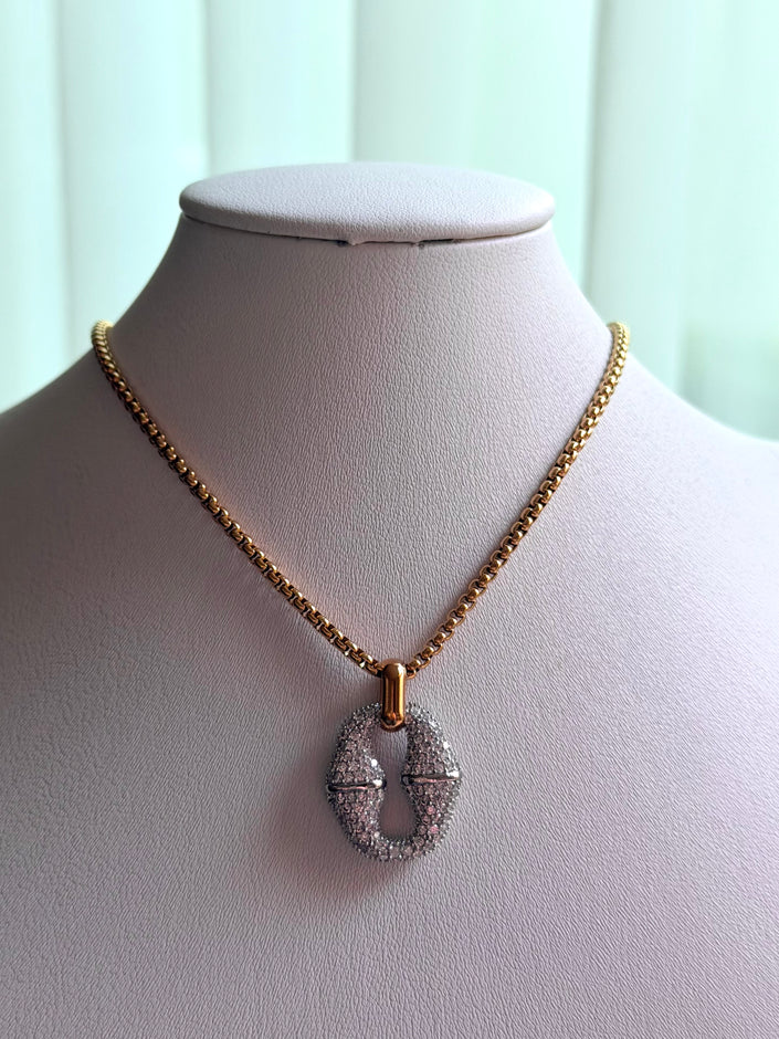 COLLAR ESLABON CON ZIRCONIA