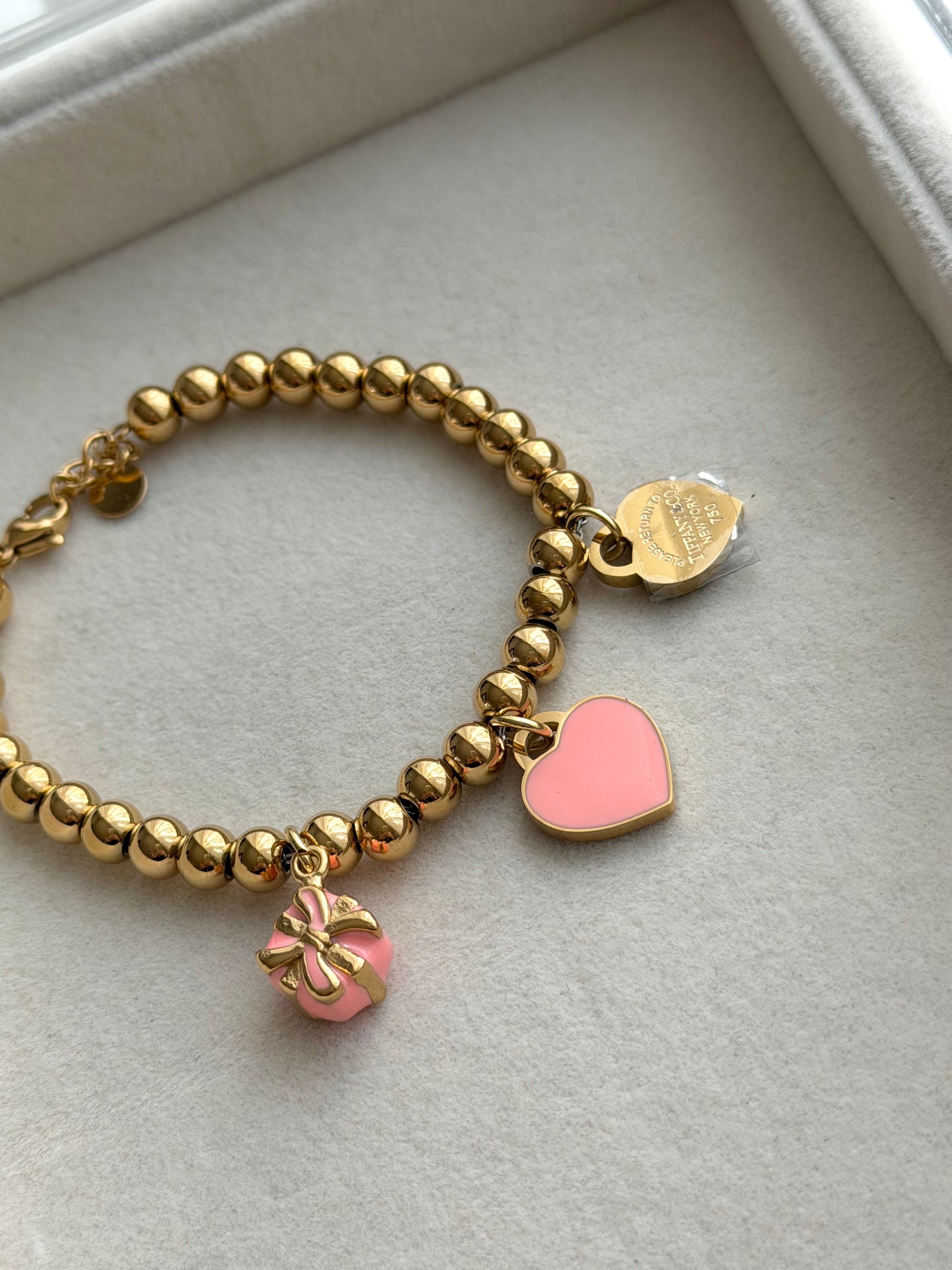 PULSERA BOLITAS Y DIJES