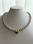 COLLAR BOLITAS Y CORAZON