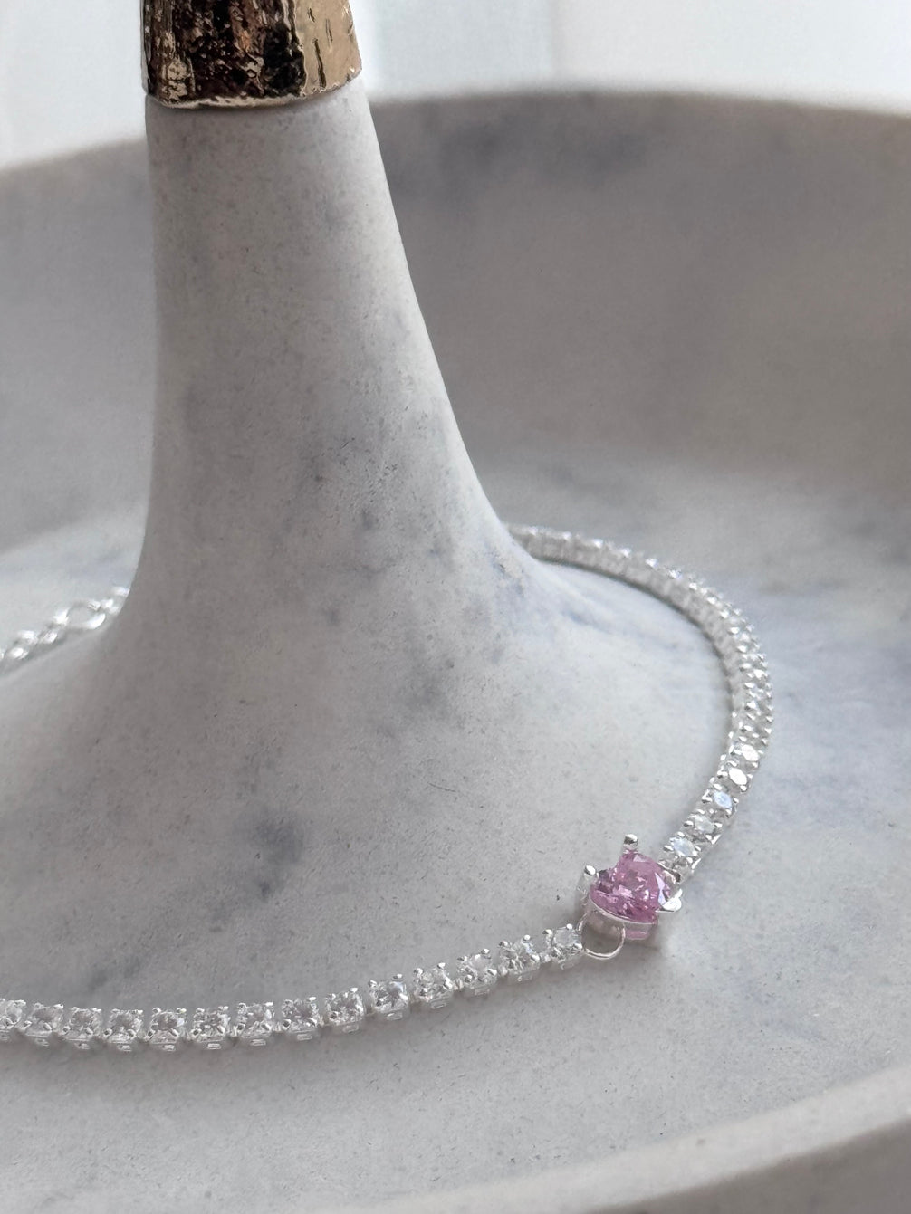 PULSERA CRISTAL CORAZON ROSA