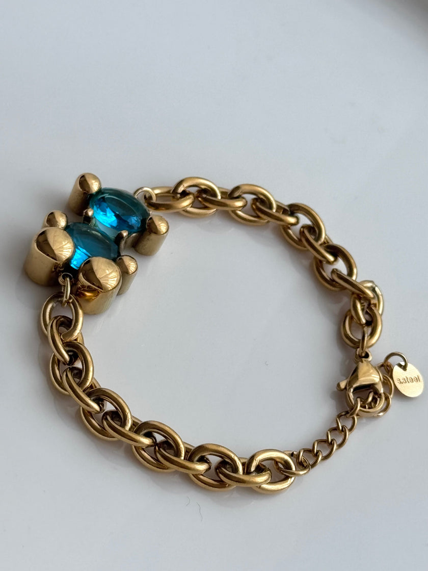 PULSERA OSO CRISTAL AZUL